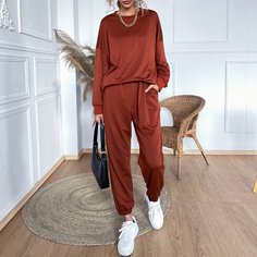 Однотонный свитшот и джоггеры Shein