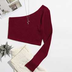 Короткая футболка на одно плечо Shein