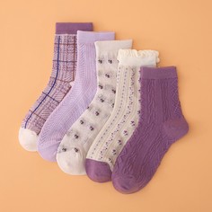 Носки с цветочным рисунком 5 пар Shein