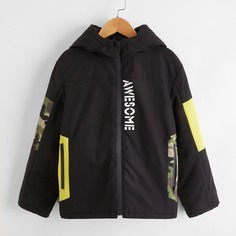 на молнии Камуфляж Повседневный Куртки для мальчиков Shein