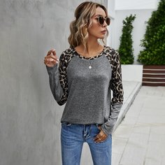 Леопардовый Повседневный Футболки Shein