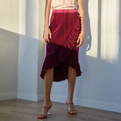 Атласная асимметричная юбка Shein