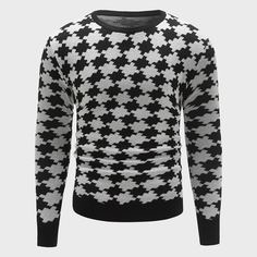 Мужской вязаный свитер с геометрическим узором Shein