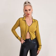 Футболка с разрезом Shein
