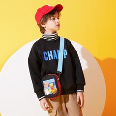 Полосатый Повседневный Толстовки для мальчиков Shein