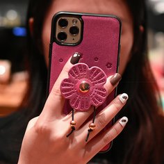 1шт чехол для iPhone и 1шт держатель для телефона в форме цветка Shein