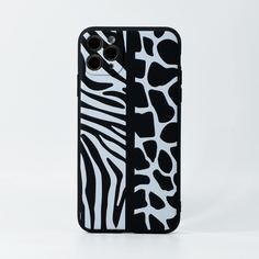 Чехол для iPhone с зебровым и коровьим узором Shein