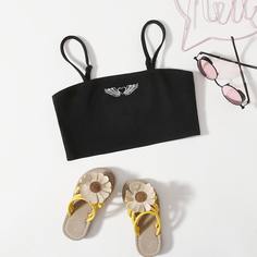 Топ на подтяжках с графическим принтом для девочек Shein