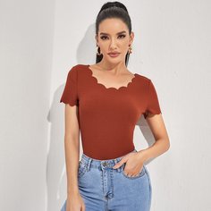 Однотонная футболка Shein