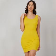 Однотонное облегающее платье Shein