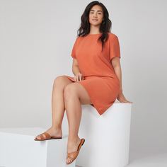 Однотонное платье размера плюс Shein
