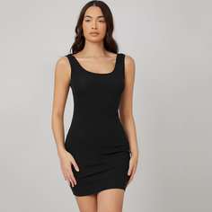 Одноцветный Повседневный Платье Shein