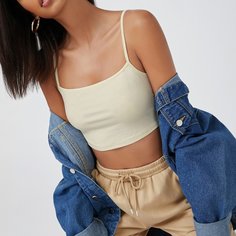 Простой короткий топ на подтяжках Shein