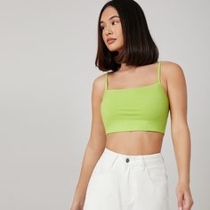 Простой короткий топ на подтяжках Shein