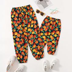 Фрукты и овощи Бохо Брюки для маленьких девочек Shein