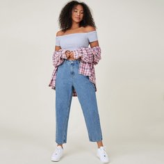 на пуговицах Одноцветный Джинсы размер плюс Shein