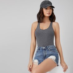 Однотонное боди Shein