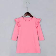 Однотонное платье-футболка для девочек Shein