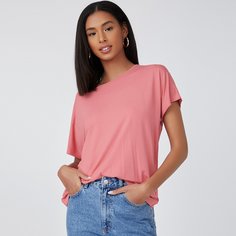 Однотонная футболка с оригинальным рукавом Shein