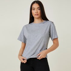 Одноцветный Повседневный Футболки Shein