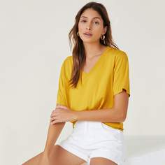 Одноцветный Повседневный Футболки Shein