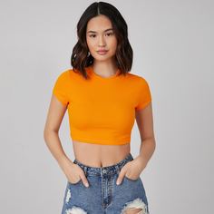 Облегающий короткий топ Shein