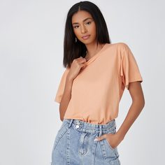 Одноцветный Повседневный Футболки Shein