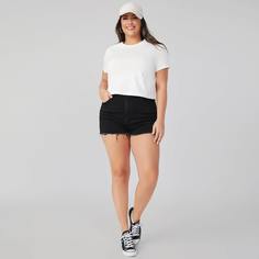Однотонная футболка размера плюс Shein