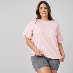 Одноцветный Повседневный Футболка размера плюс Shein