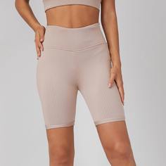 Байкерские шорты из спандекса в рубчик Shein