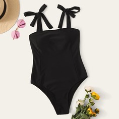 Слитный купальник с завязками на плечах Shein