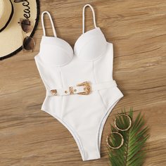 Слитный купальник на косточках Shein