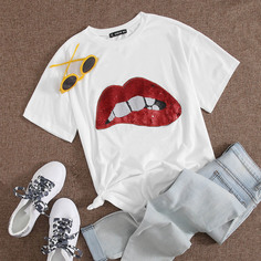 Футболка с блестками Shein