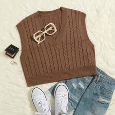 Трикотажный жилет с v-образным воротником Shein