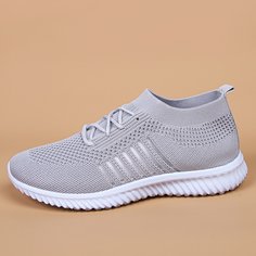 Трикотажные кроссовки на шнурках Shein
