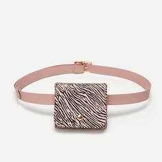 Мини поясная сумка в полоску зебры Shein