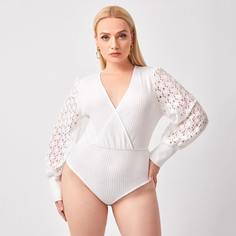 Боди на запах размера плюс Shein