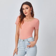 Однотонная футболка Shein