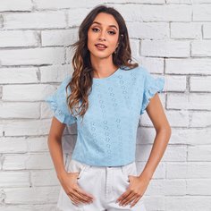 Топ с ажурной вышивкой Shein