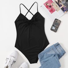 Боди размера плюс с узлом Shein