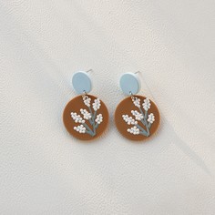 Круглые серьги-подвески с цветком Shein