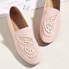 Лоферы на плоской подошве с крокодиловым узором Shein