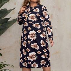 Цветочный Повседневный Платья размер плюс Shein