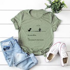 С карикатурой Повседневный Футболки Shein