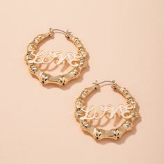 Серьги-кольца с текстовым декором Shein