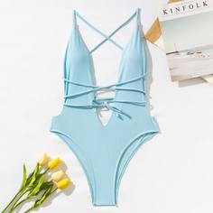 Слитный купальник с узлом Shein