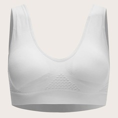 Одноцветный Спортивные бюстгальтеры Shein