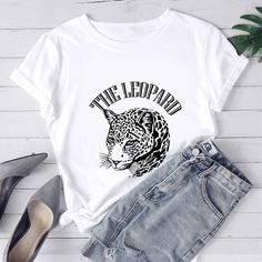 Животный Повседневный Футболки Shein