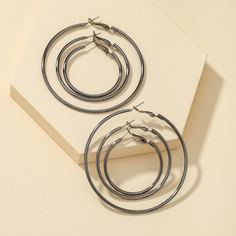 3 пары серьги-кольца оверсайз Shein