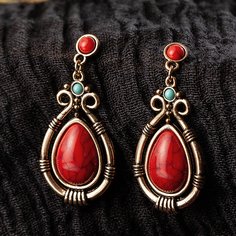 Серьги-подвески с бирюзами Shein